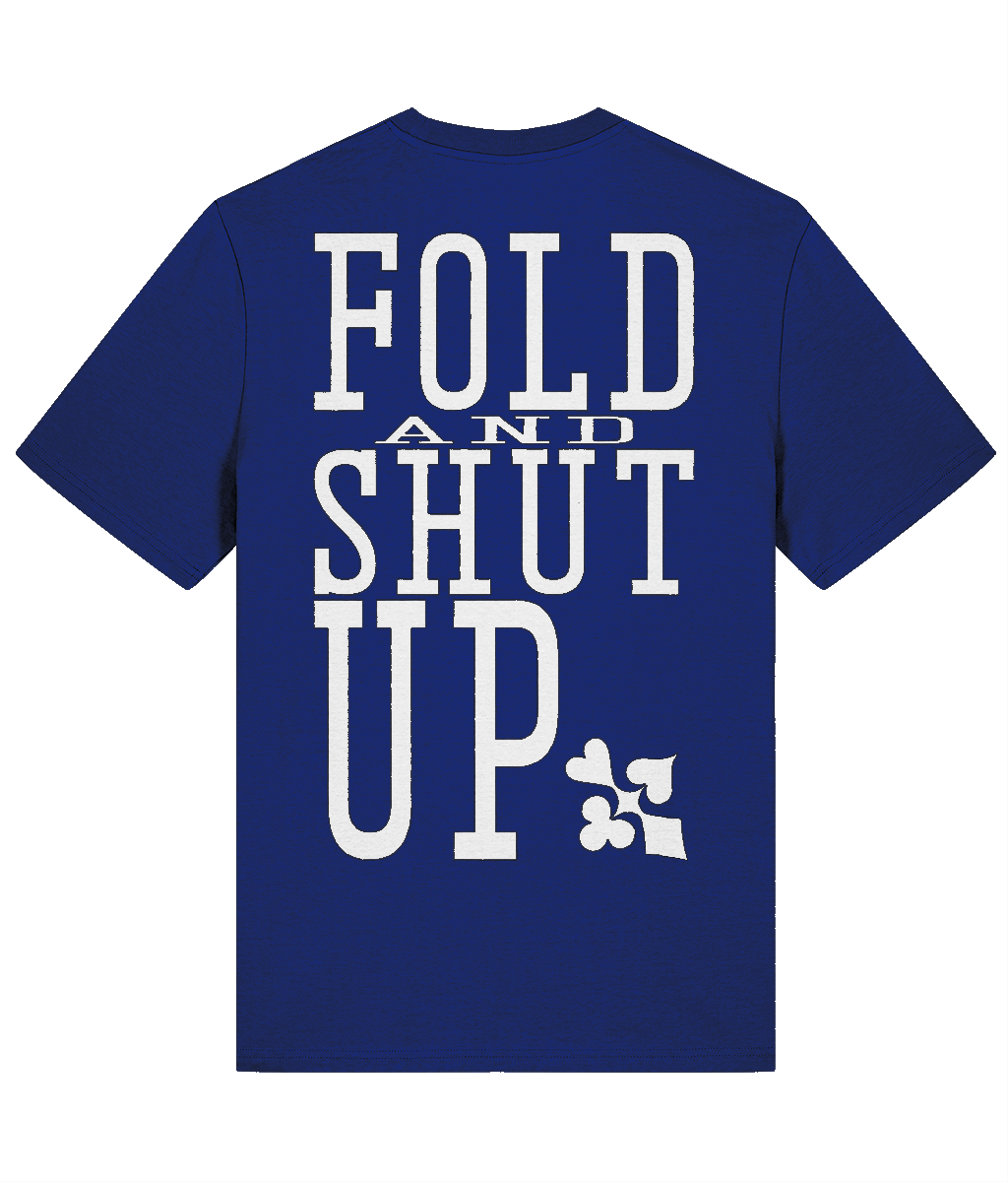 FOLD AND SHUT UP T-shirt — Dark Blue back