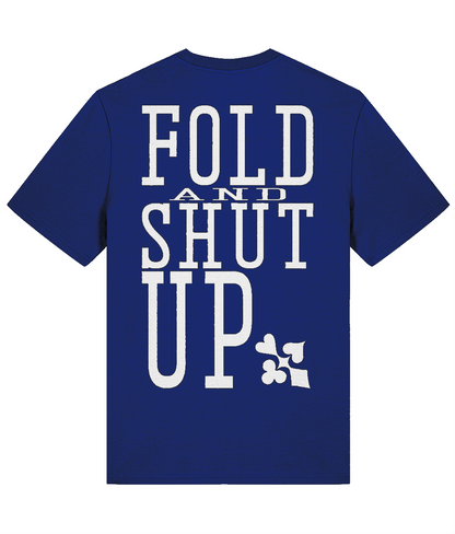 FOLD AND SHUT UP T-shirt — Dark Blue back
