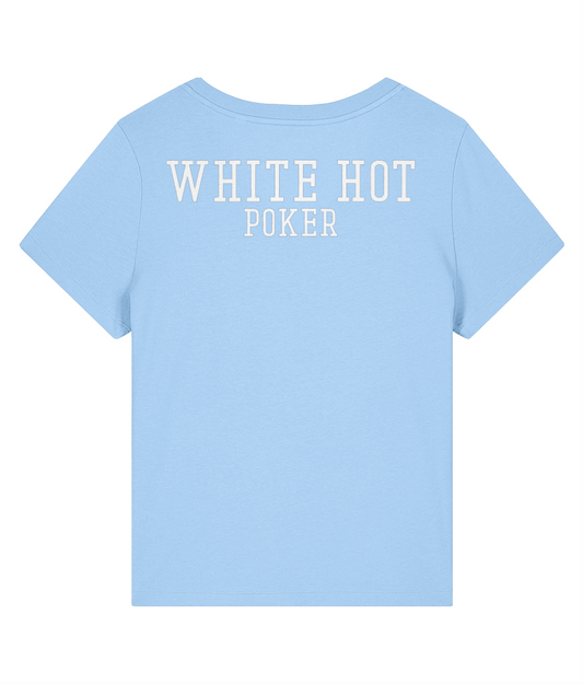 THE LADIES TABLE Blue Soul women’s poker T-shirt — back view