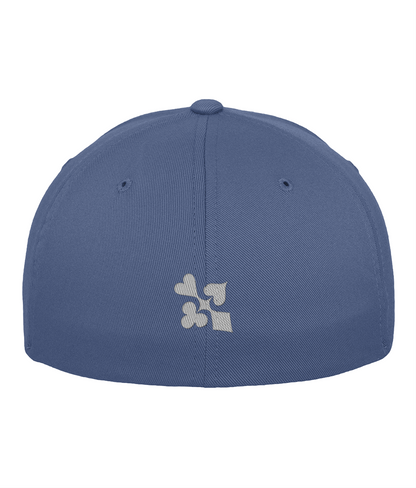 SHUT UP AND DEAL cap — China Blue back