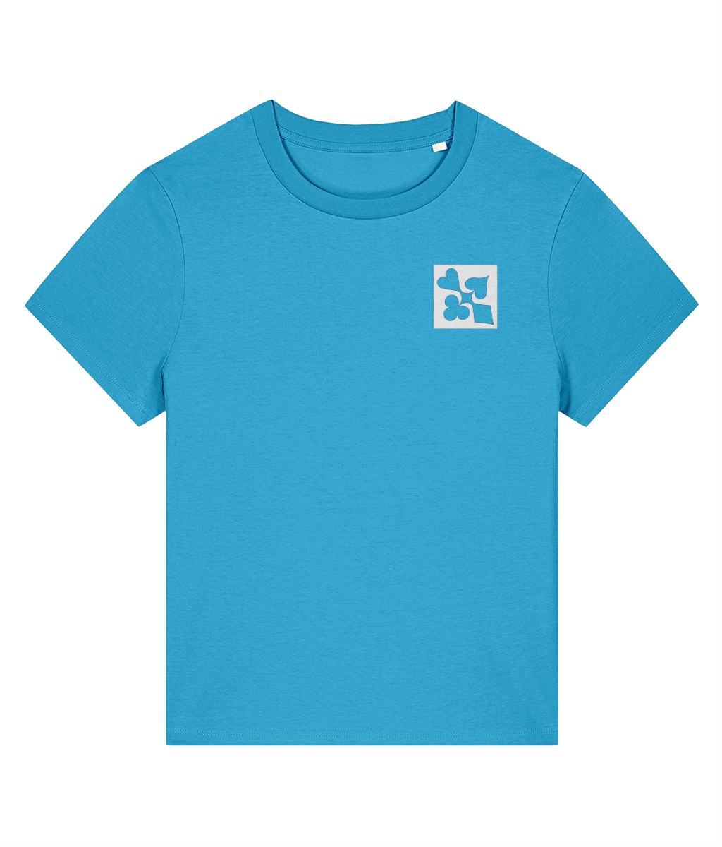 I DON'T PLAY NICE women's poker T-shirt in Aqua Blue - front