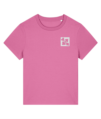 I DON'T PLAY NICE women's poker T-shirt in Bubble Pink - front