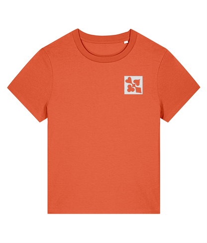 I DON'T PLAY NICE women's poker T-shirt in Fiesta Orange - front