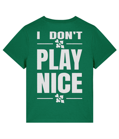 I DON'T PLAY NICE women's poker T-shirt in Verdant Green - back print